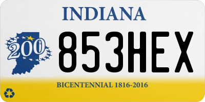 IN license plate 853HEX