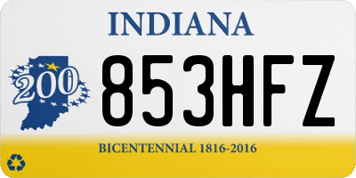 IN license plate 853HFZ
