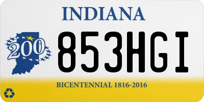 IN license plate 853HGI