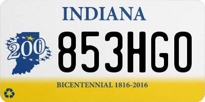 IN license plate 853HGO