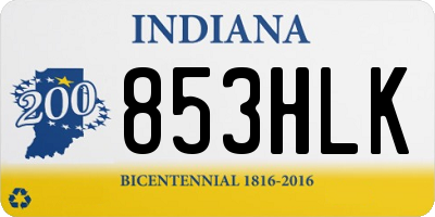 IN license plate 853HLK