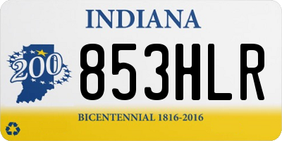 IN license plate 853HLR