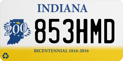IN license plate 853HMD