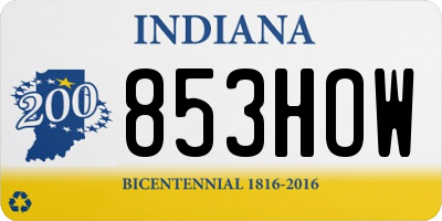 IN license plate 853HOW