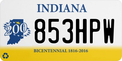 IN license plate 853HPW