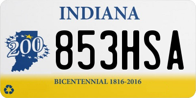 IN license plate 853HSA