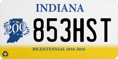 IN license plate 853HST