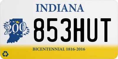 IN license plate 853HUT