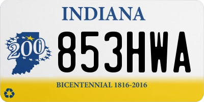 IN license plate 853HWA