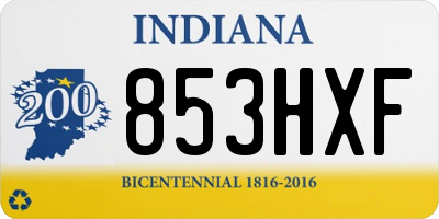 IN license plate 853HXF