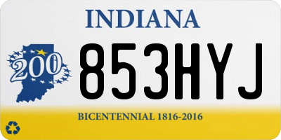 IN license plate 853HYJ