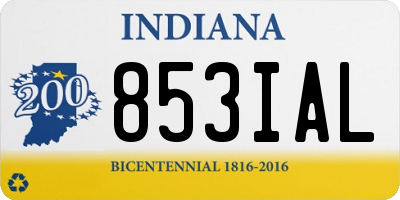 IN license plate 853IAL