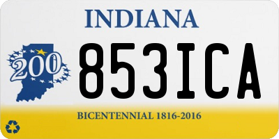 IN license plate 853ICA