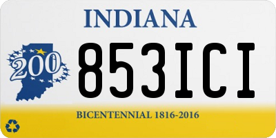 IN license plate 853ICI