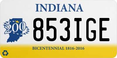 IN license plate 853IGE