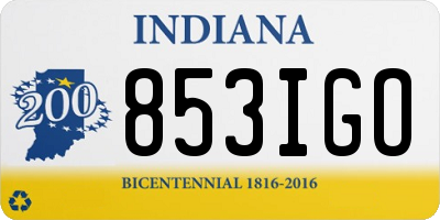 IN license plate 853IGO