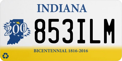 IN license plate 853ILM