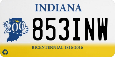 IN license plate 853INW