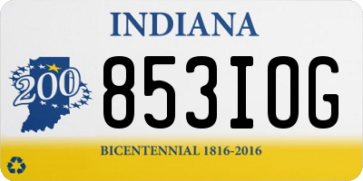 IN license plate 853IOG