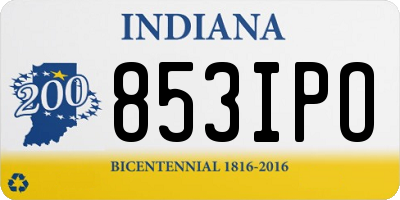 IN license plate 853IPO