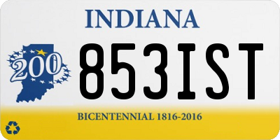 IN license plate 853IST