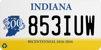 IN license plate 853IUW
