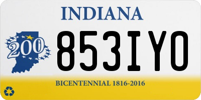 IN license plate 853IYO