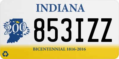 IN license plate 853IZZ