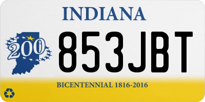 IN license plate 853JBT