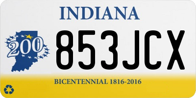 IN license plate 853JCX