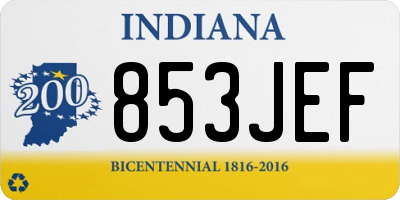 IN license plate 853JEF