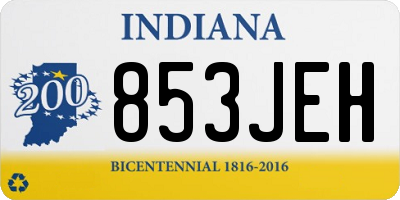 IN license plate 853JEH