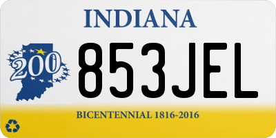 IN license plate 853JEL