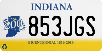 IN license plate 853JGS