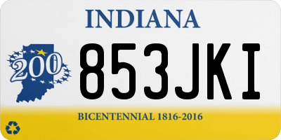 IN license plate 853JKI