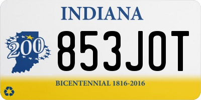 IN license plate 853JOT