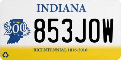 IN license plate 853JOW