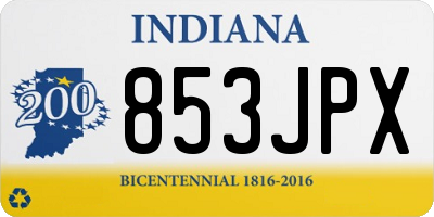 IN license plate 853JPX