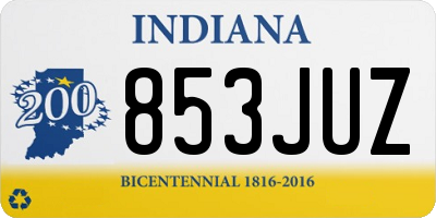 IN license plate 853JUZ