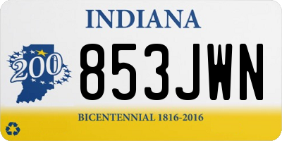 IN license plate 853JWN