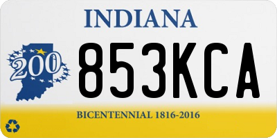 IN license plate 853KCA