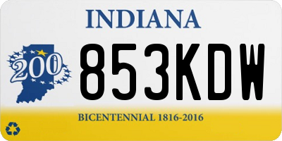 IN license plate 853KDW