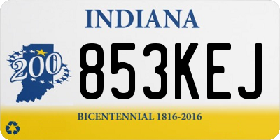 IN license plate 853KEJ