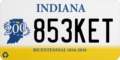 IN license plate 853KET