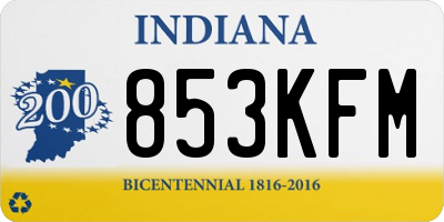 IN license plate 853KFM