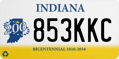 IN license plate 853KKC