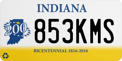 IN license plate 853KMS