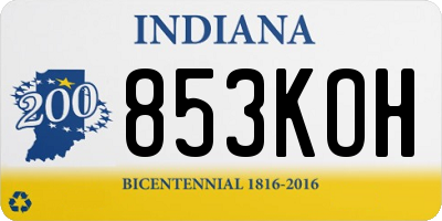 IN license plate 853KOH