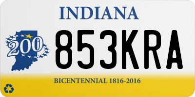 IN license plate 853KRA