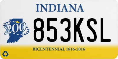 IN license plate 853KSL
